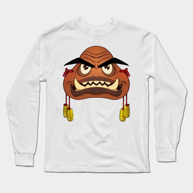 Mushroom Monster Kabuki Mask Long Sleeve T-Shirt by KeishaMaKainn